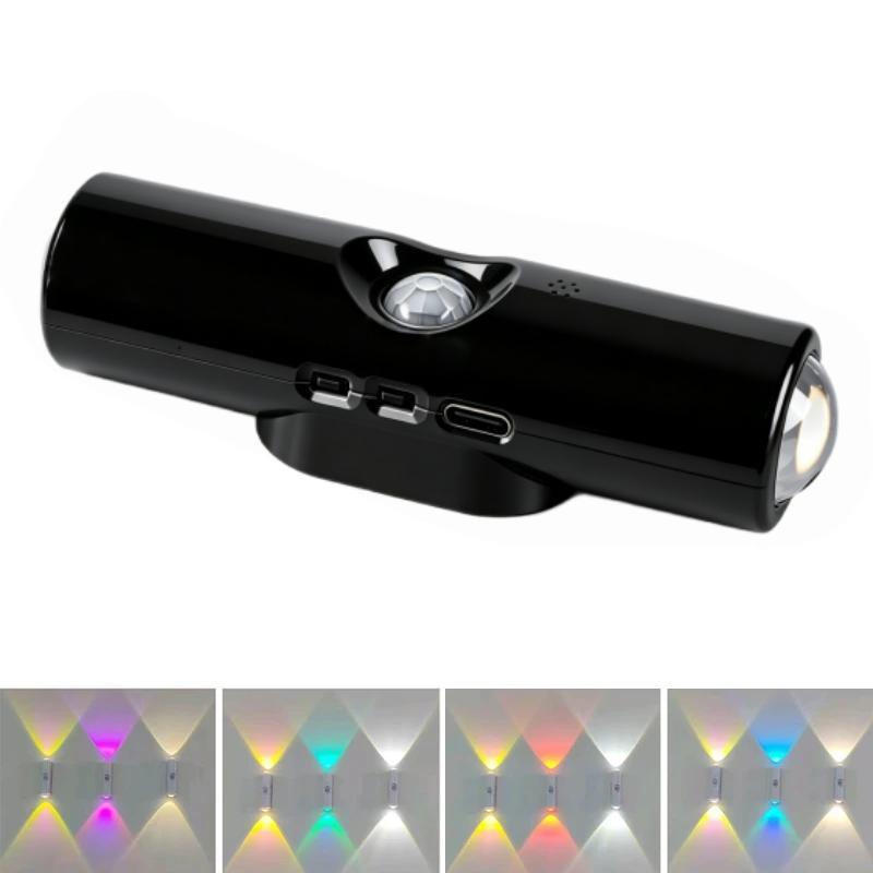 LED Night Light with Motion Sensor RGB Gradient Ambient Light Dimmable Magnetic Stair Lamp for Entryway Bedside Desk Wardrobe