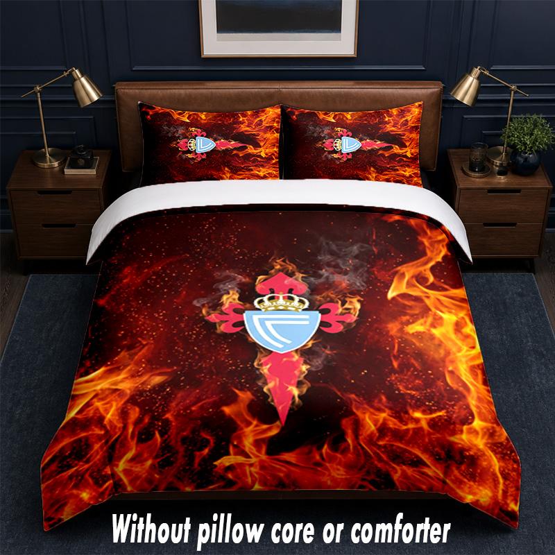 Celta Vigo FC Design Bed Bedding Set 1 Duvet Cover + 2 Pillowcases Soft Breathable Household Bed Linens