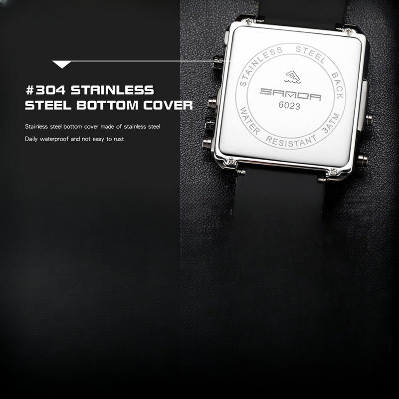 SANDA Watches Oversized Dial Multifunction Triple Movement Sporty Men's Electronic Quartz Watches