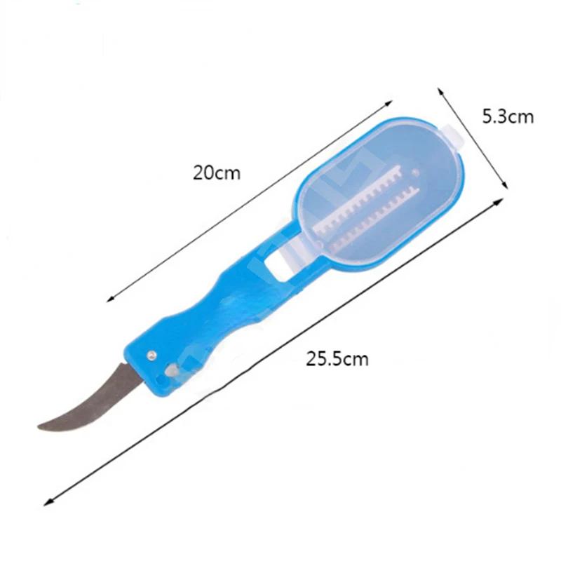 2 i 1 Fiskevekt Børste Kniv Fiskeskjellbørste Innebygd Fiskekutter Rask Fjerning Fiskeskjellskrape Høvelverktøy Kjøkkenredskaper