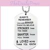 Premium Quality Friendship Necklace Stainless Steel Lettering Always Remember