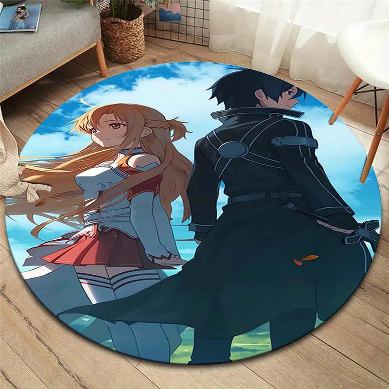 Covor rotund Vortex Crossing Gate, Covor pentru sufragerie, dormitor, canapea, camera copiilor, Covoraș antiderapant pentru podea