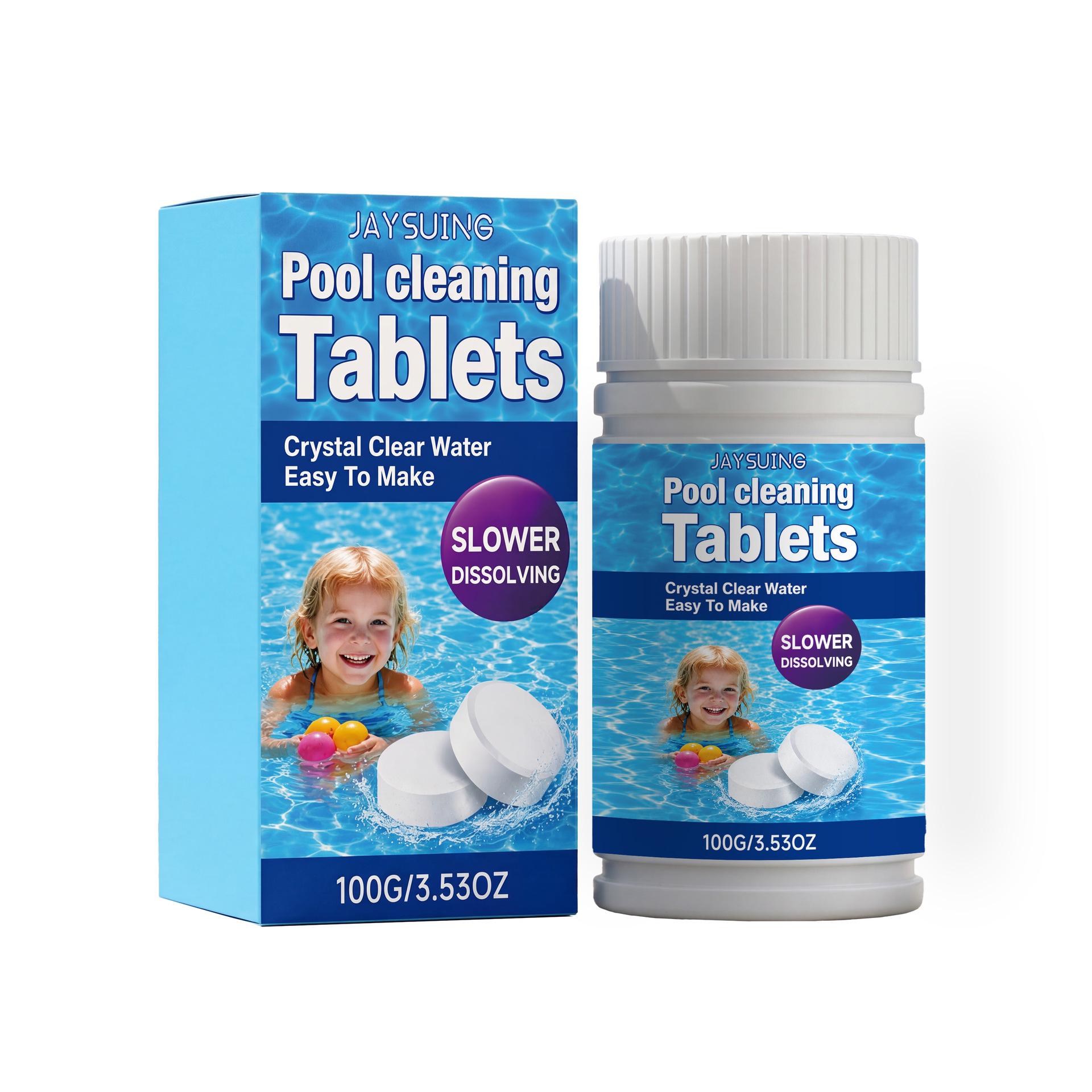JAYSUING Pool Cleaning Tablets - Removes Odors, Clarifies Water, Fast-Dissolving, Scales-Free