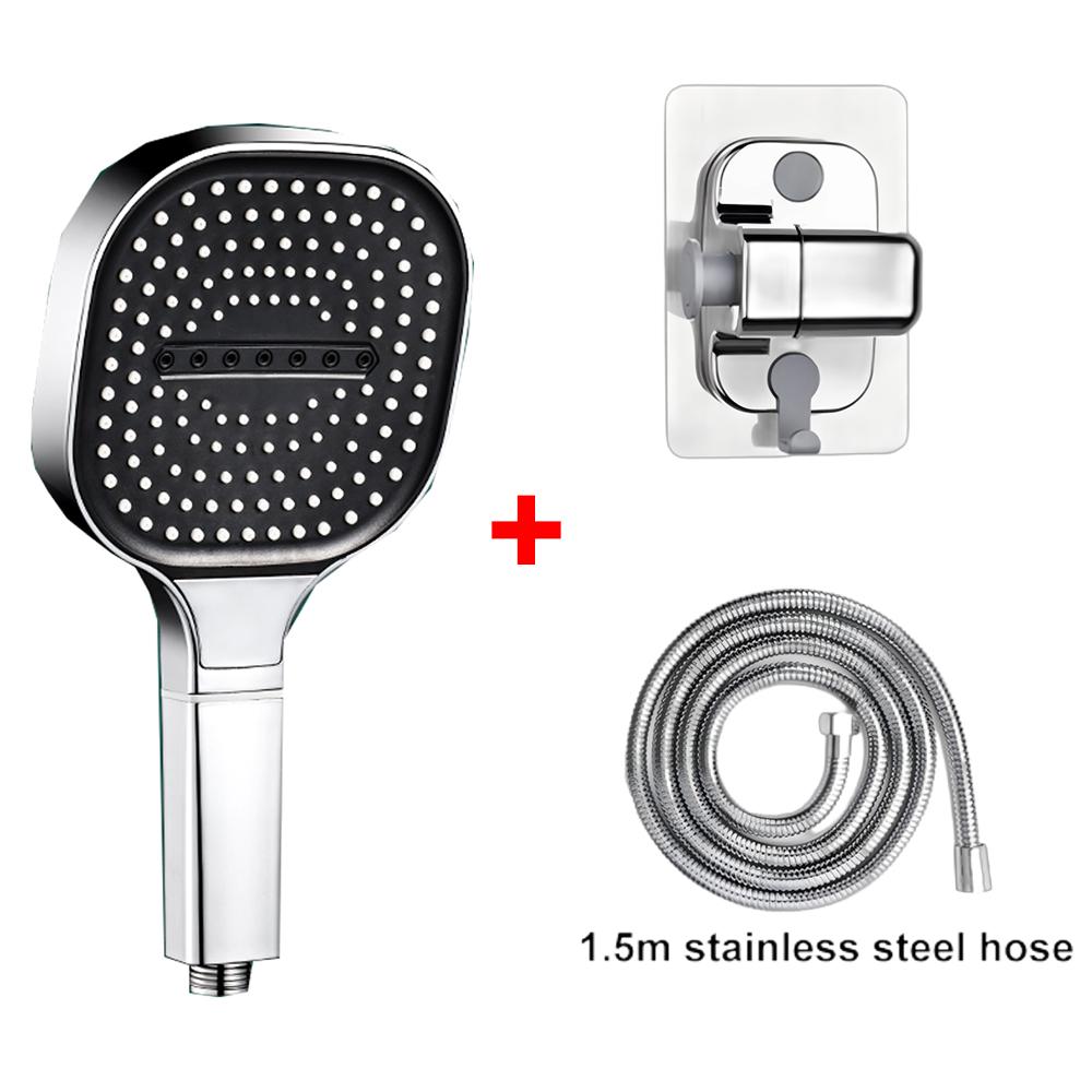 3 Modes Large Rainfall Shower Head 13cm Big Panel Square High Pressure Handheld ShowerHead ABS Portable Spa Filter Shower Nozzle
