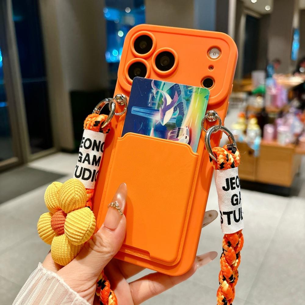 Crossbody Lanyard Slot Card Holder Wallet Soft Silicone Case For iPhone 17 Pro Max 16 15 14 13 12 11 Camera Protection Cover