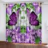 Living Room Decoration 3D Animal Plant Dancing Butterfly Flower Bedroom Curtains Set, Shade Curtain, 2 Pieces Free Shiping