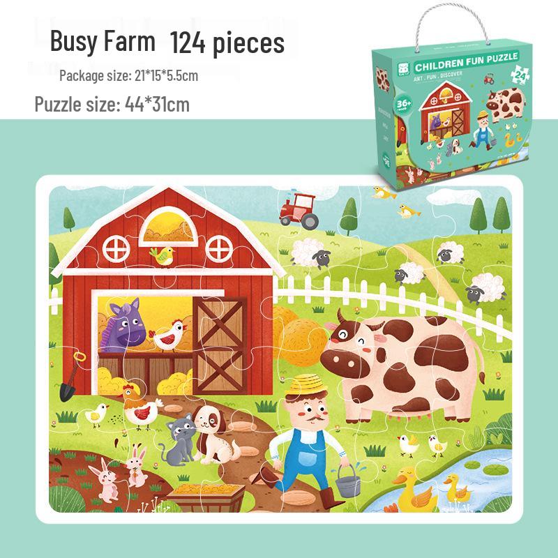 Kids' Large Piece Jigsaw Puzzle Box for Ages 3-6: Perfect for Kindergarten, Holiday Gifts, and Early Learning