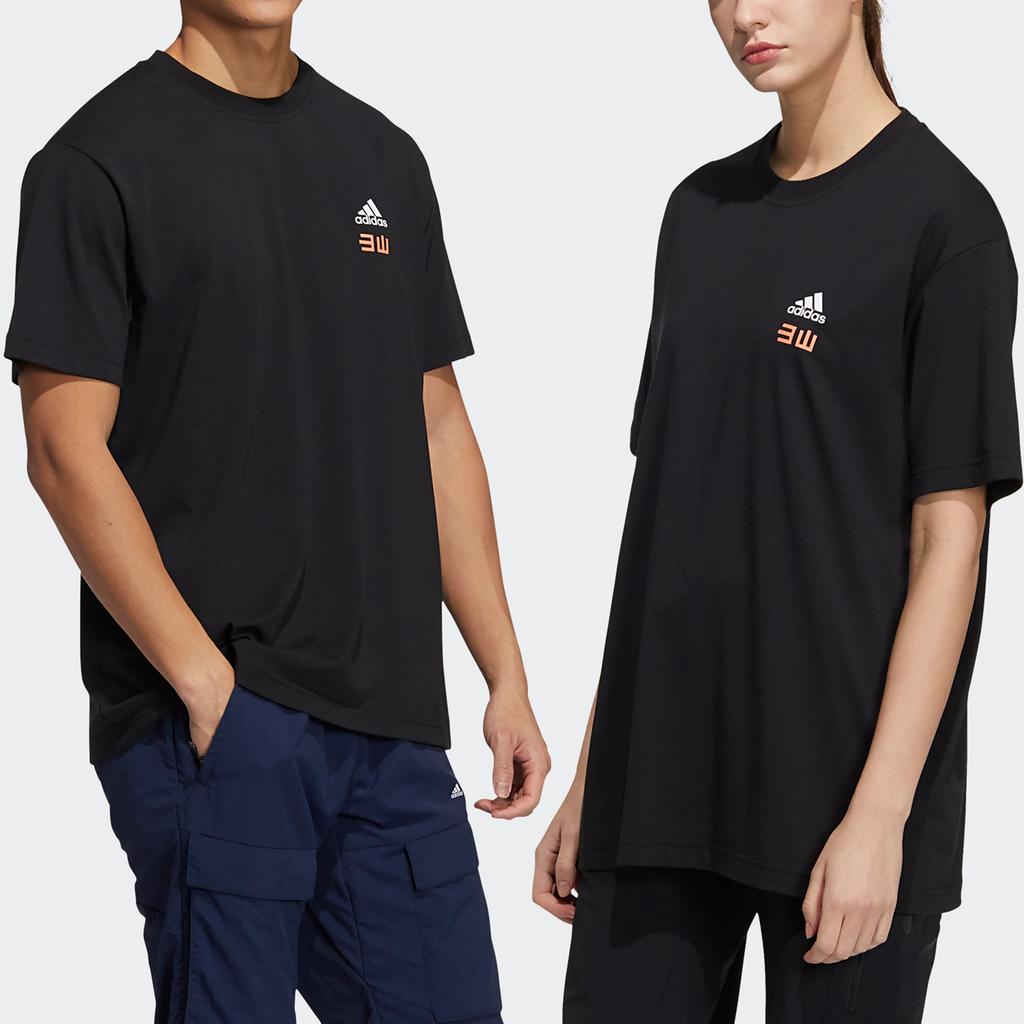 adidas Iseem Gfx Tee Outdoor Sports Print Round Neck Short Sleeve Unisex Tops Black GN7336