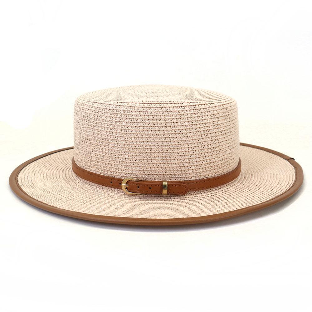 Sun Hats For Women Men Caps Flat Top Wide Brim Straw Hat Summer Beach Casual White Straw Hat Gorras Para Mujer