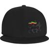 Rasta Lion Of Judah Flat Brim Baseball Cap Men'S And Women'S Adjustable Hat Black