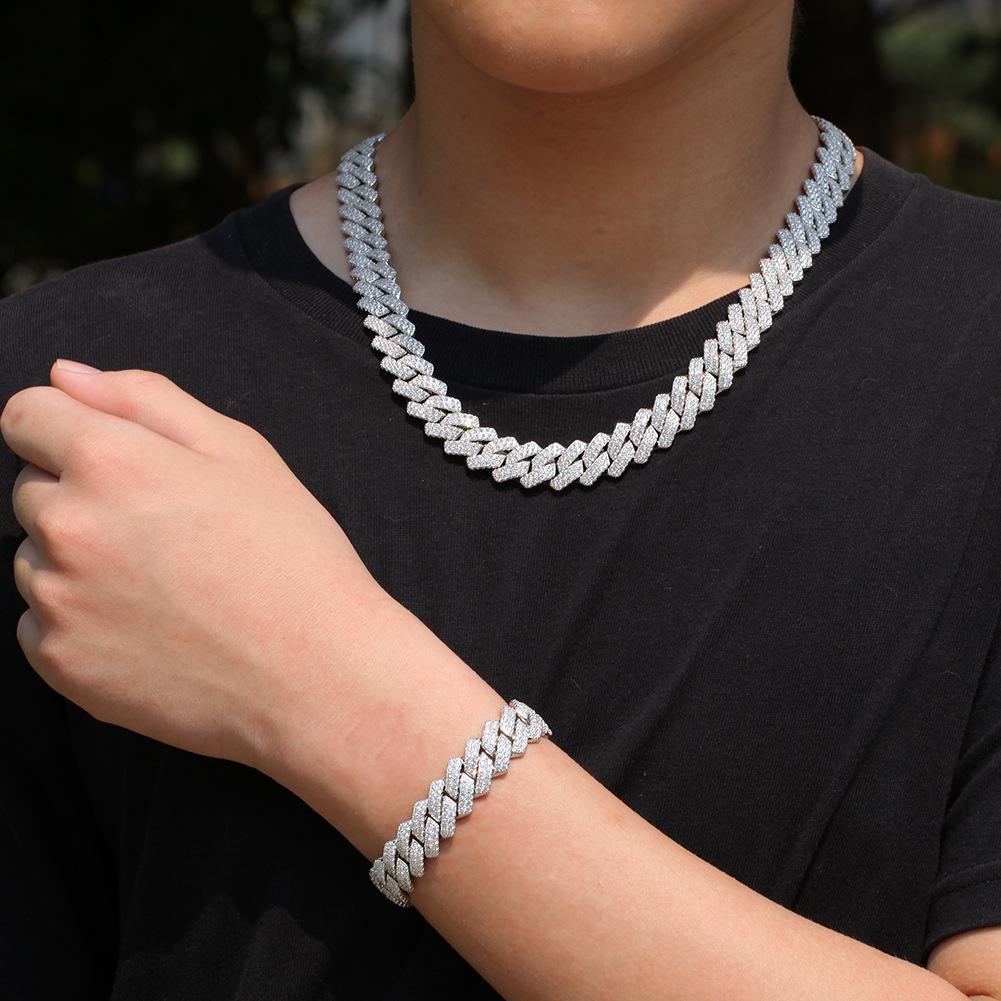 Hochwertiges Herren Hip Hop Zirkonia Kubanische Kette Armband