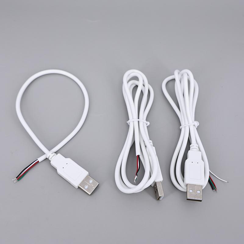 2pin 4Pin 5V USB 2.0 Power Supply Cable Female Male Jack Charging Extension Connector Wire white 0.3m 1m