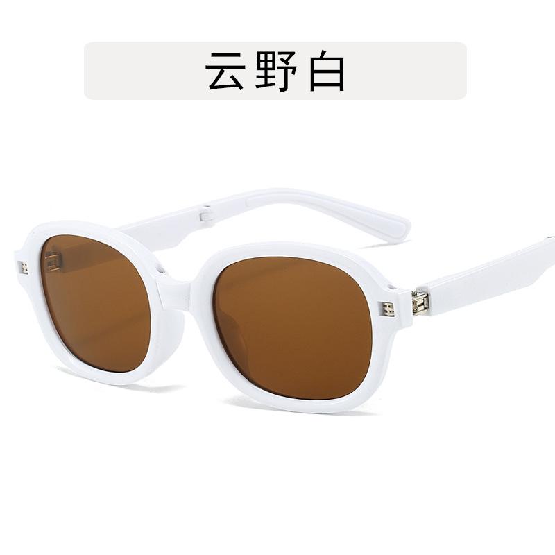Vintage Retro Style Folding Sun Glasses Oval Shape UV Protection Men Sunglasses Travelling Hiking Foldable Sunglasses