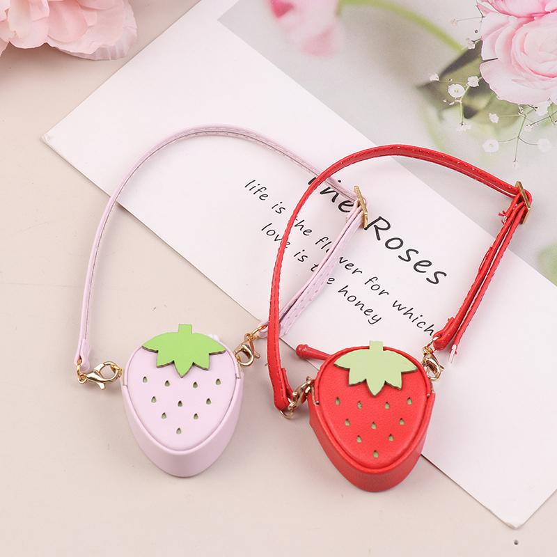 1/12 Doll Strawberry Crossbody Bag Shoulder Bag Doll Fashion Clothes Accessories Dollhouse Decoration Pretend Play Toy