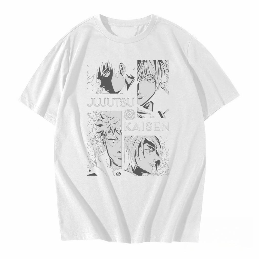 Japanese Anime Jujutsu Kaisen Men Women Summer T-shirt Oversized Retro Short-sleeved Casual Comfortable Loose Harajuku Street