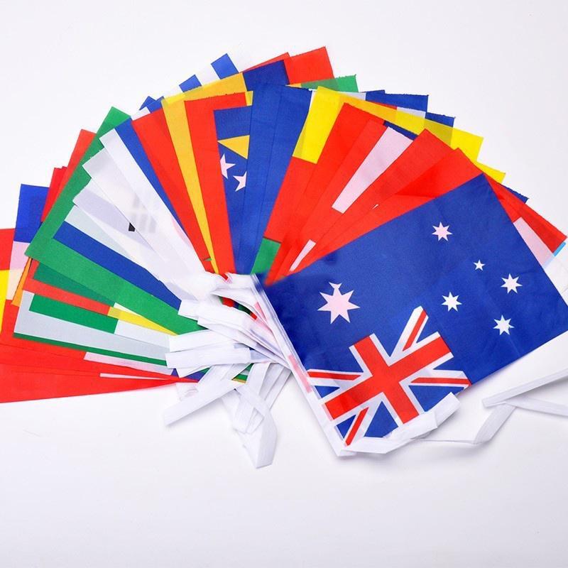 National Flag Country Team String Flags Polyester Football Garden Party Decor