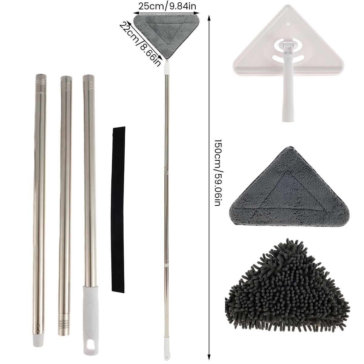 

360° Rotatable Wall Mop with Long Handle Extension Pole Wall Cleaning Mop Triangle Dry and Wet Dust Wall Cleaner Mops New