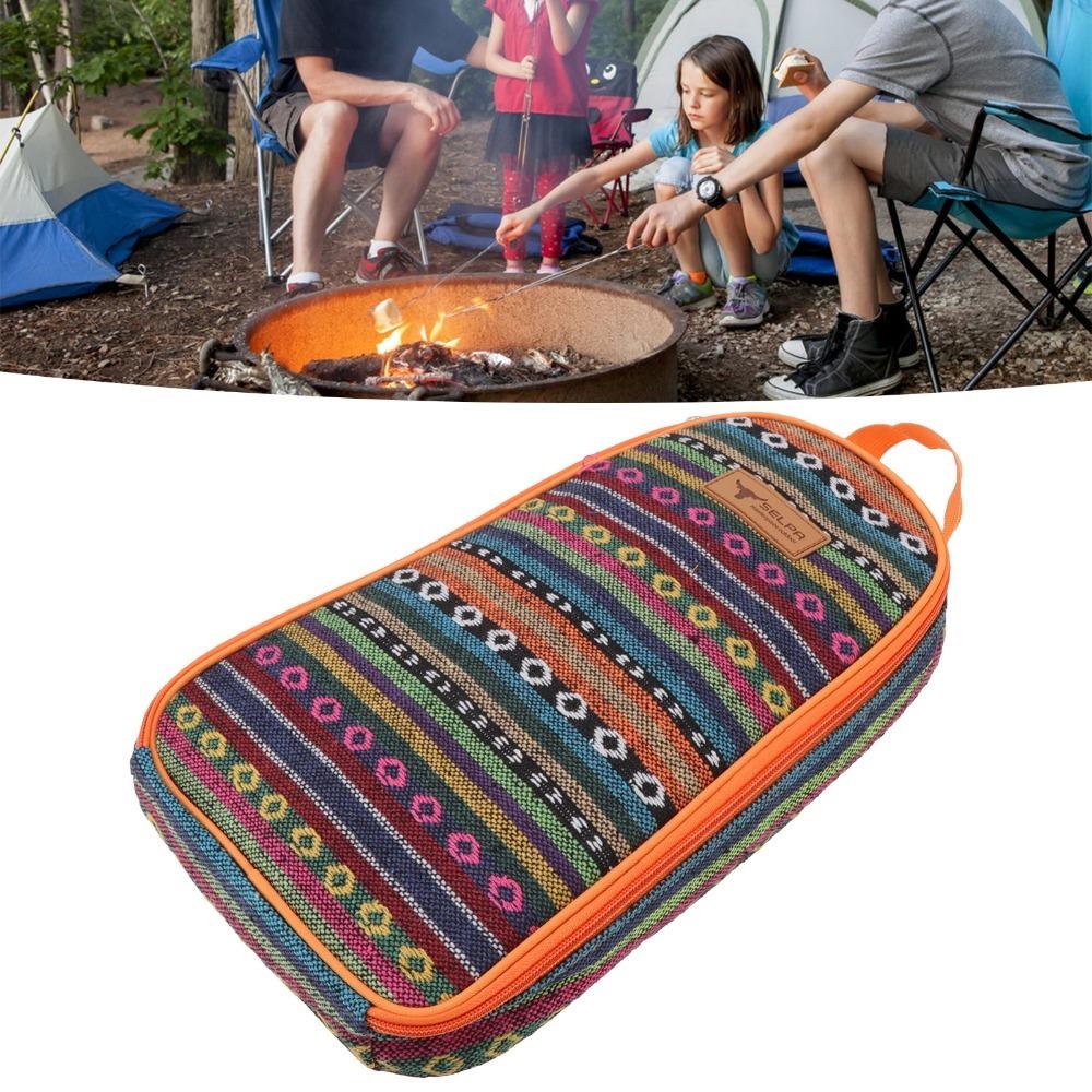 

Oxford cloth Cooking Utensils Organizer Pouch Portable Outdoor Cooking Utensils Bag Camping Ethnic Style