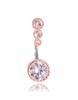 Navel Crystal Heart Bar Belly Button Ring 316l Surgical Steel Cz Body Jewellery