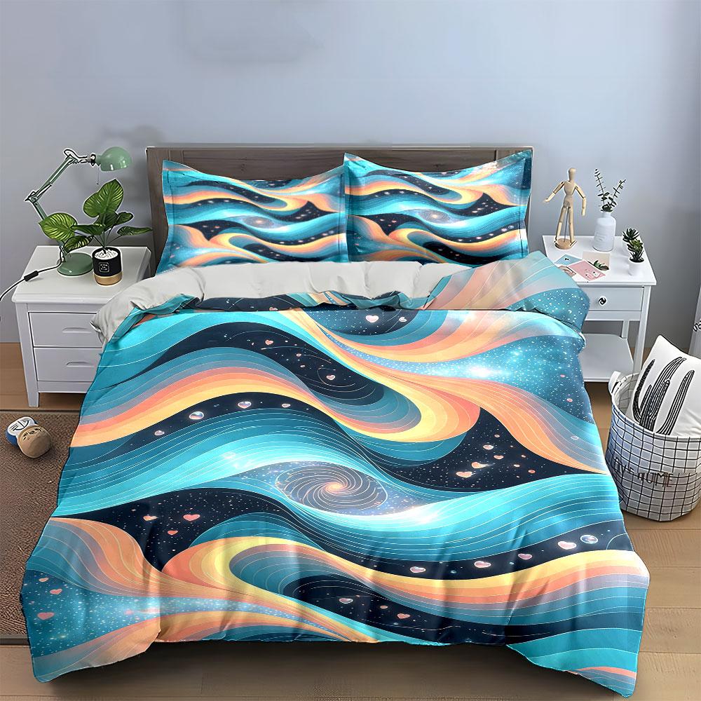 Swirling galaxy with hearts. Bedding sets Duvet cover sets Duvet covers Pillowcases(1* Duvet Cover 2* Pillowcases without duvet insert)