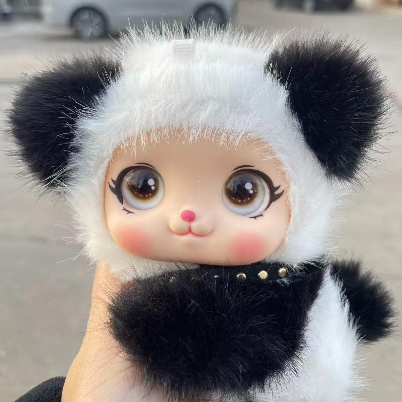Păpușă Nouă din Vinil Panda Jucărie de Pluș Animal Pufoasă Kawaii Decor Acasă pentru Copii Cadou de Ziua de Naștere Însoțitor pentru Copii Adulți Jucărie de Pluș