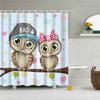 Fabric Shower Curtain Cute Cartoon Hippo Animals Dogs Cats Deer Bath Curtain Waterproof Polyester Bathroom Curtain With Hooks