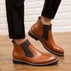 Large Size Leather Shoes Men's Medium and High Top Brock Martin Boots Engraved and Polished British Style Men's Shoes Casual Small Leather Shoes