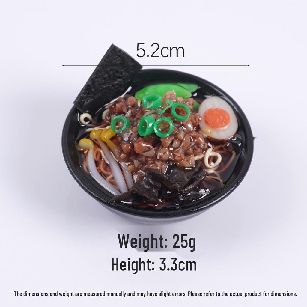 Japanese Ramen Keychain: Large Seafood Noodle Bowl Pendant and Claw Machine Toy