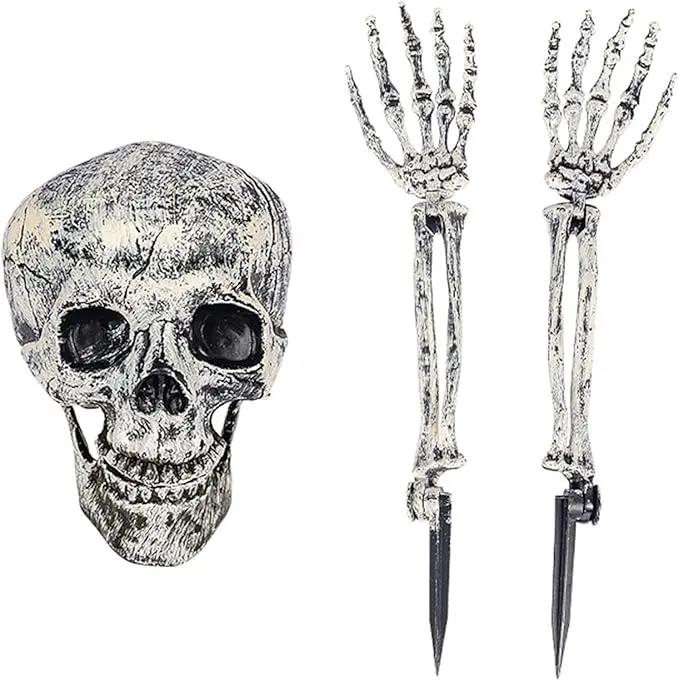 Halloween Dekorationen Simulation Handknochen Skelett Hof Bodeneinsteckung Geisterhand Knochen Geisterfest Dekoration Requisiten