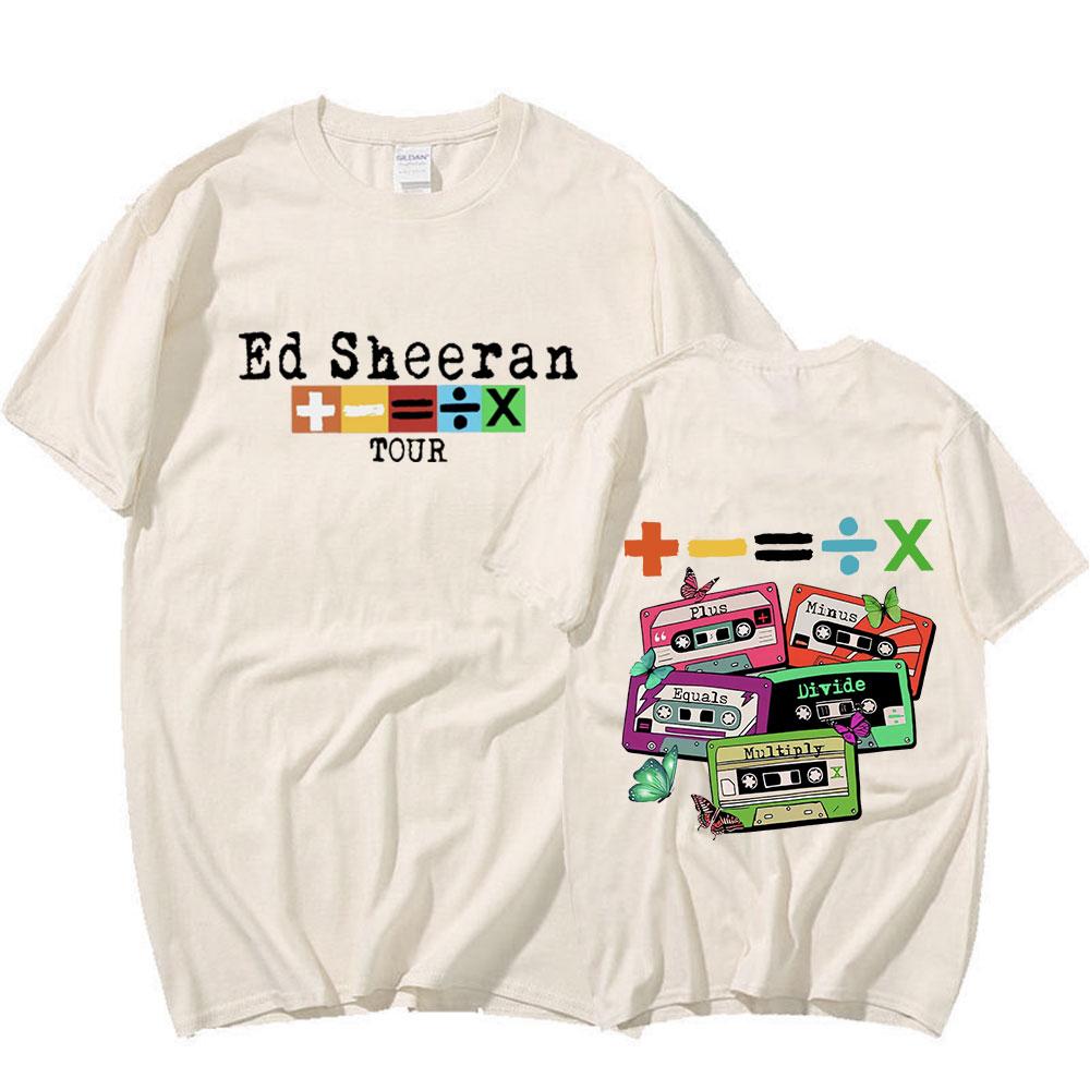 Ed Sheeran Konzert Tour T-Shirt Fans Geschenk 100% Polyester Lässiges Kurzarm-T-Shirt Herren Damen Vintage Harajuku T-Shirt Kleidung