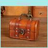 Wooden Desktop Storage Box With Lock For Dustproof Organization In Bedroom Office