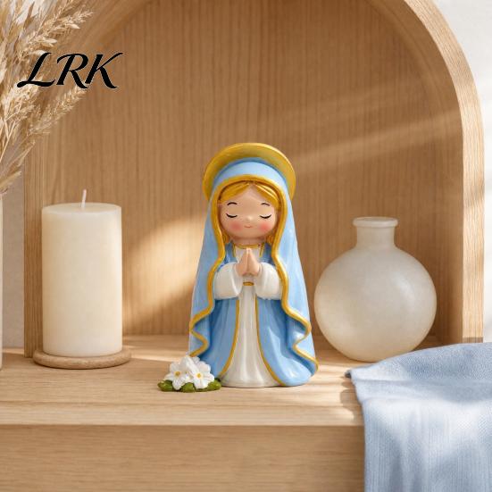 Lebendige Mädchenstatue Niedliche Harzfiguren, Mini Betende Sammlerfigur, Kleine Ornamente für Haus Büro Schreibtisch Dekoration Schlafzimmer Dekoration
