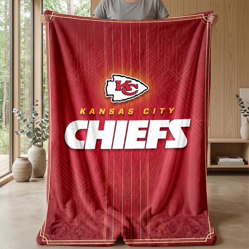 Coperta in Flanella Pile Kansas City Chiefs Coperta Calda e Accogliente per Divano Letto Viaggio Uso in Tutte le Stagioni