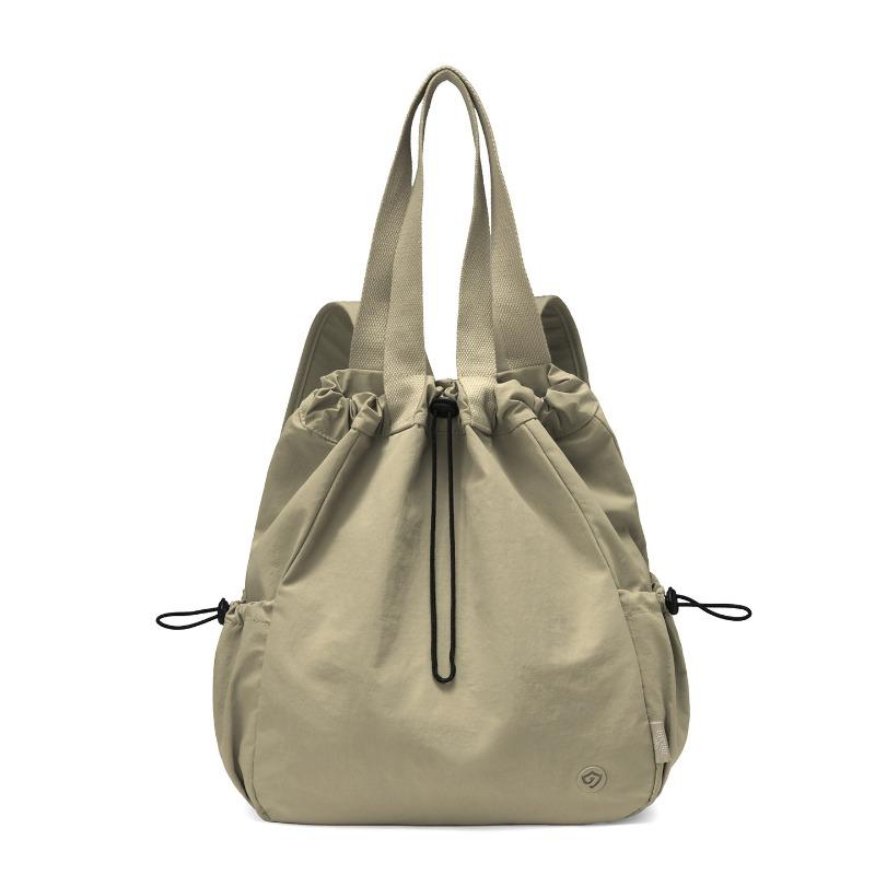Mochila con cordón elegante de gran capacidad, bolso de mano informal para mujer