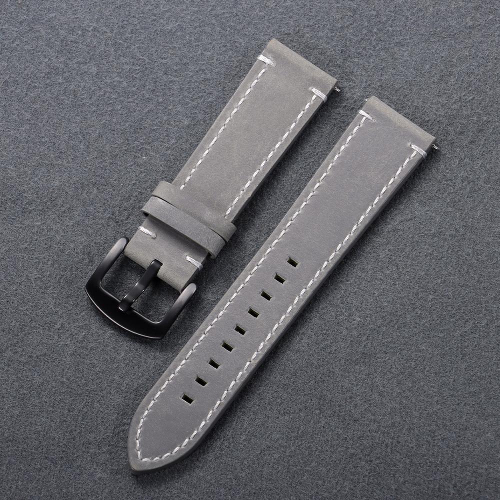 Cowhide Genuine Leather 19mm 20mm 21mm 22mm 24mm Universal Watch Band 18mm for CASIO Men Women for HuaweiGt2/Gt3 Wrist Bracelets