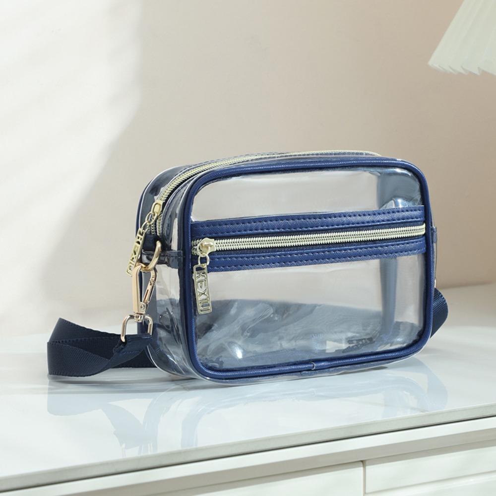 Waterproof PVC Crossbody Bag Adjustable Shoulder Strap Clear Messenger Bag  Women