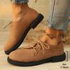 Mode Clasic Schnürschuhe Wildlederimitat Runde Pumps Schuhe Damen Vintage Mix Farbe Mittelhoch Einzelne Schuhe Frauen Heißer Verkauf Große Größe Slipper Mujer