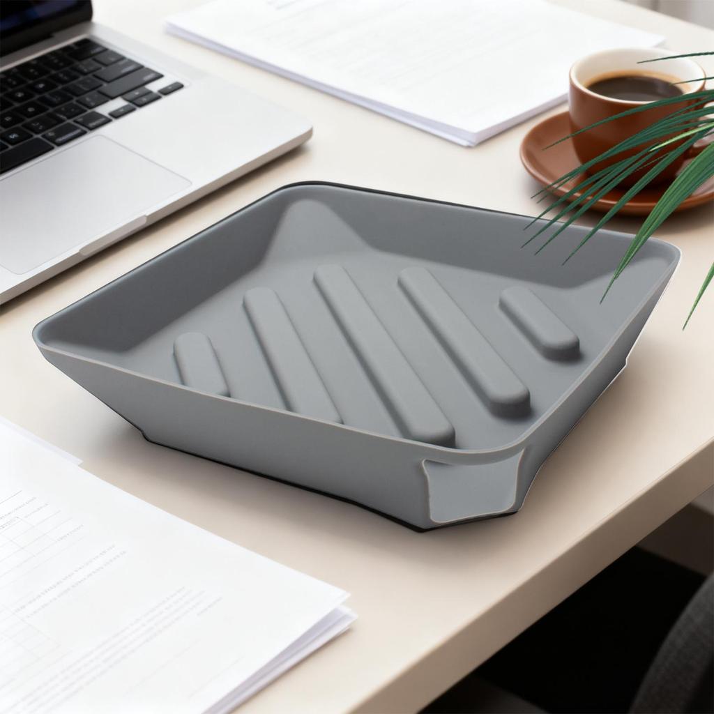 Dish Mats For Kitchen Counter Silicone Sponge Rack Non-Slip Drain Pad With Spout For Counter Bathroom Sink Side Utility Room