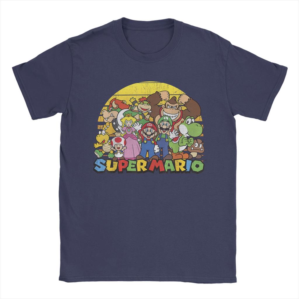 Novelty Super Marios Group Portrait TShirts for Unisex O Neck Cotton T Shirt Short Sleeve Tees Unique Tops