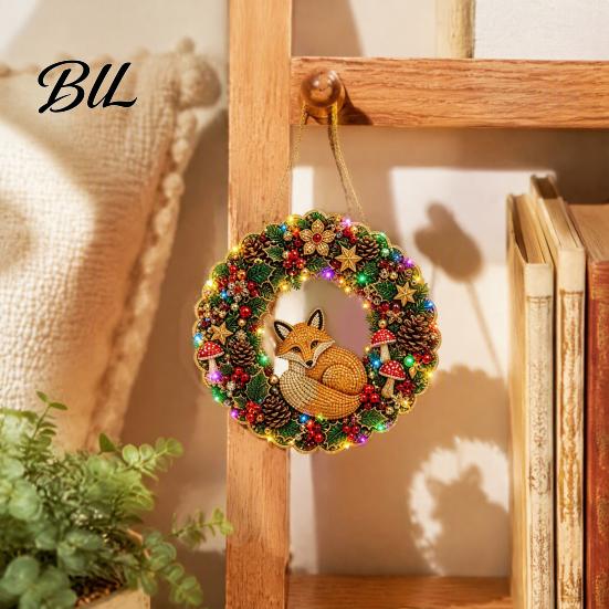 Festive Party Supplies 2Pcs Pearl Diamond Christmas Ornament Set, 2D Acrylic Glitter Hanging Gifts for Family Decor with Ribbon, Tree Pendant Holiday