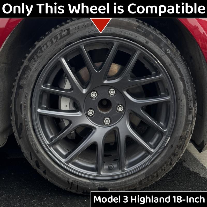 Jeu de 4 enjoliveurs 18 pouces Pour Tesla Model 3 Highland Performance Cache-moyeux Cache-roue de rechange Cache-roue complet Accessoires 2024