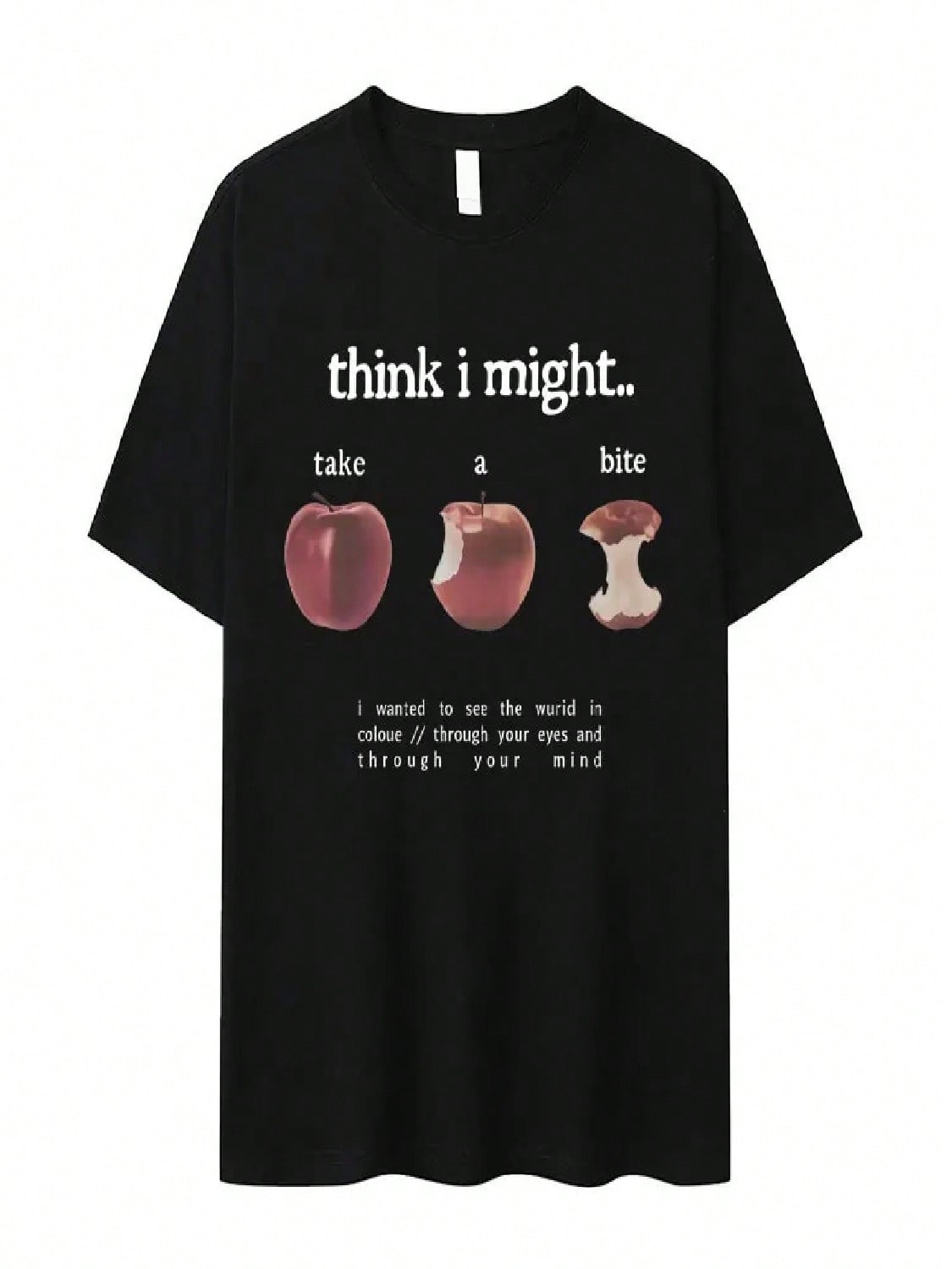 Pop Take A Bite Graphics T-Shirt Double Sided Print unisex Short Sleeve ONeck T-Shirt Fashion Tee Shirt Casual Clothing Streetwear S разноцветный