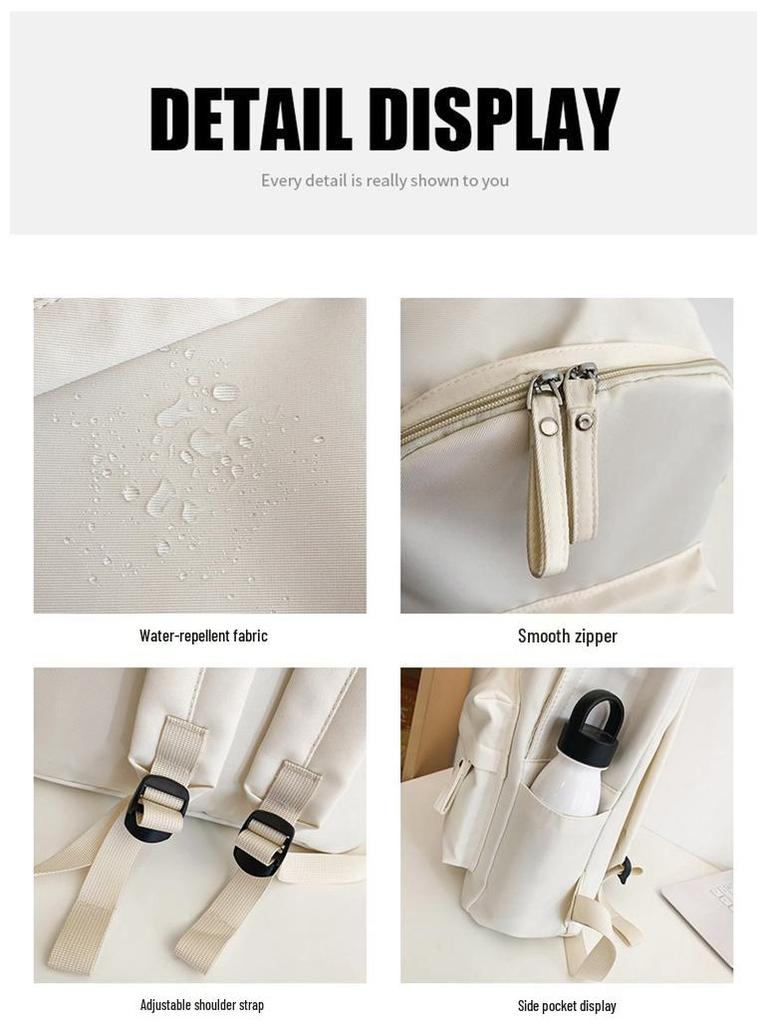 Large Capacity Simple Solid Color Backpack for Junior & High School Girls - New Korean Style, Versatile for College Students