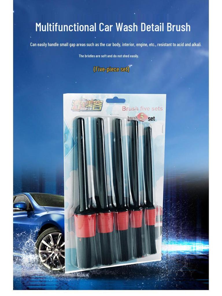 Set 5 Perii Curățare și Detaliere Guri Aer Mașină