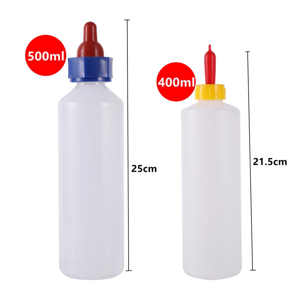 1Pc Lamb Milking Feeding 400ML/500ML Capacity Bottle With Soft Rubber Nipple Pacifier for Piglet Sheep Goat Farm Animals Drinker