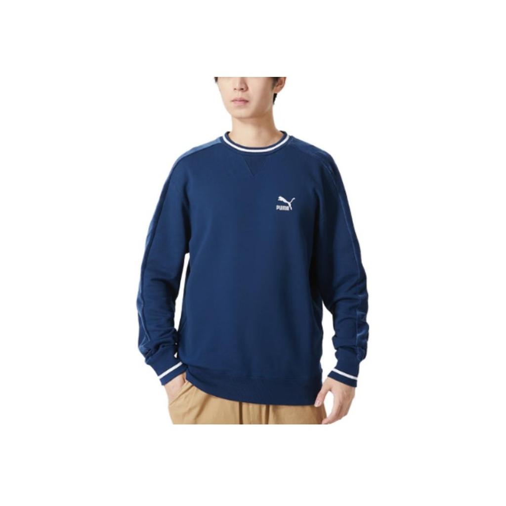 Puma Logo Print Pullover Sports Breathable Casual Hoodie Men hoodies Blue 623379-15