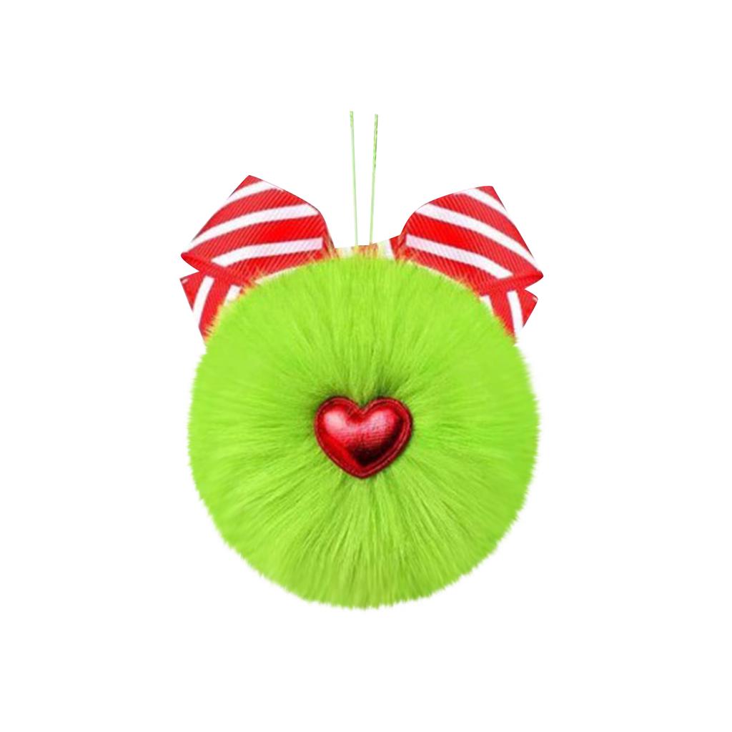Bowknot Little Plush Ball Christmas Decoration Hanging Plush Ball Festive Atmosphere Display.