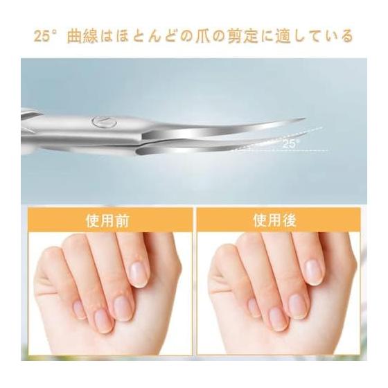 LIKENNY Cuticle Scissors, Extra Fine Curved Blade, Small Cuticle Care Scissors, Stainless Steel, Precision Tip, Multifunctional, For Nail