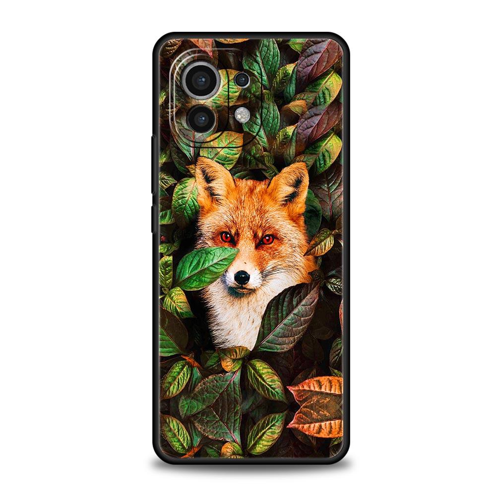 Coque de téléphone Animale Mignonne Dessin Animé Renard Pour Xiaomi Poco X3 NFC M3 M4 F4 X4 Pro 5G F3 GT Mi 12 11T 10 9T 10T Lite 11 Ultra Housse Noire