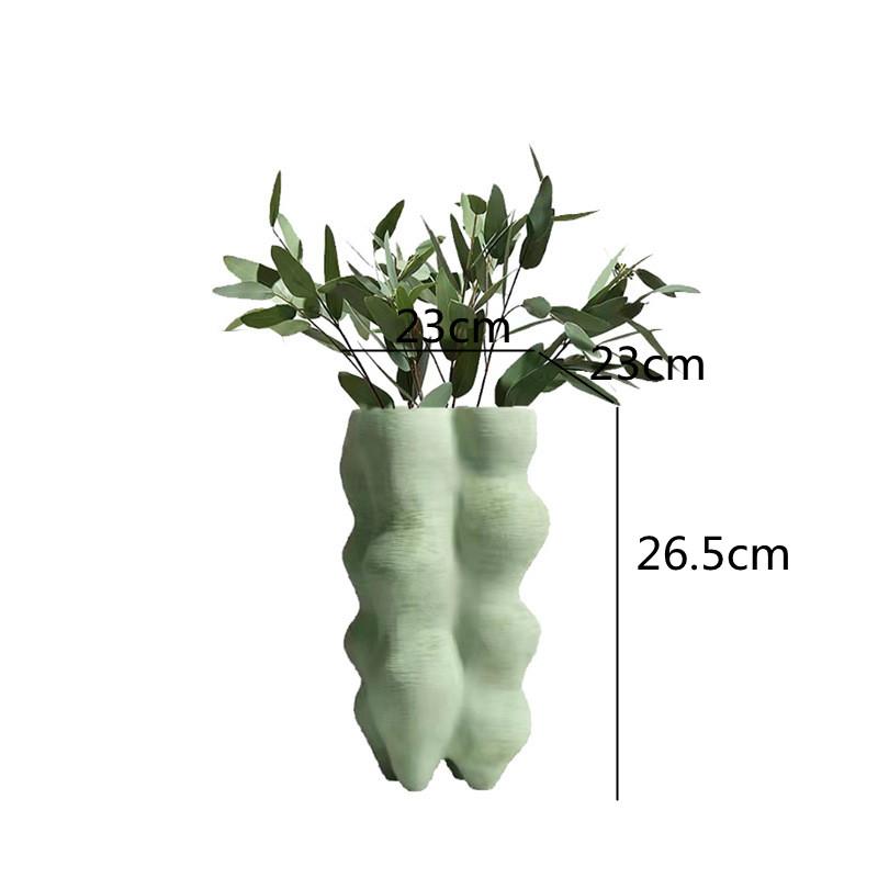 Creative Resin Vase Geometric Irregular Arc Ornaments Resin Craft Sculpture Flower Vase Handmade Art Furnishings Vases Pots
